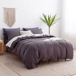 Purple Bowknot Cotton Satin Duvet Set