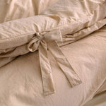 Camel Bowknot Cotton Satin Duvet Set