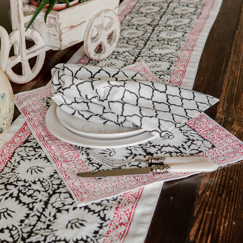 Alika Hand Block Printed Dining Set Alika Hand Block Printed Dining Set