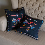 Boho Chic Bird (Appliqué) Boho Chic Bird (Appliqué) - 1 PC Cushion Cover - Black