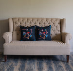 Boho Chic Bird (Appliqué) Boho Chic Bird (Appliqué) - 1 PC Cushion Cover - Black