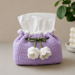 Crochet Floral Tissue Box Cover