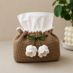 Crochet Floral Tissue Box Cover