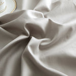 Ruffle Edge Grey Cotton Satin Double Bed Duvet Set
