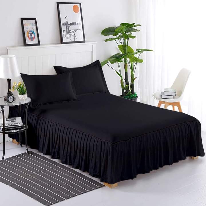 Bed Valance Sheet Set-Black