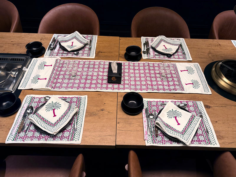 Date Palm Handcrafted Dining Table Set by Premia Home