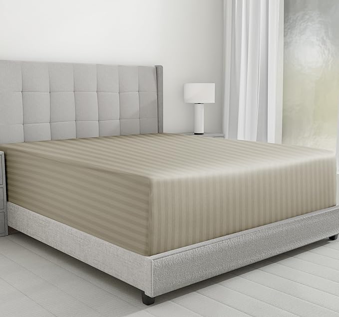 Fitted sheets (Beige Striped )