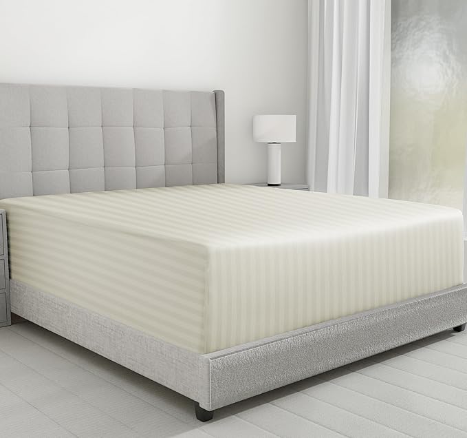 Fitted sheets ( Ivory Striped )