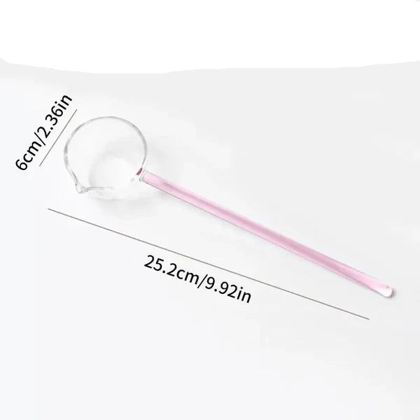 Heat Resistant Borosilicate Glass Tarka Spoon