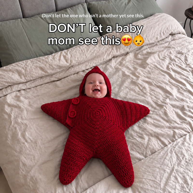 Handmade Crochet Star Baby Romper Red