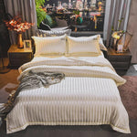 4-Pieces Satin Stripe Double Bed Duvet Set 4-Pieces Satin Stripe Double Bed Duvet Set