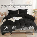 Black Bowknot cotton Satin Duvet Set