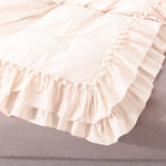 Vintage Boho Pom-Fringe Cotton Satin Duvet Set (Ivory)