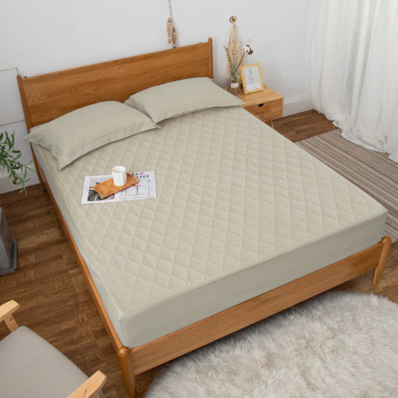 Quilted Beige Waterproof Mattress Protector