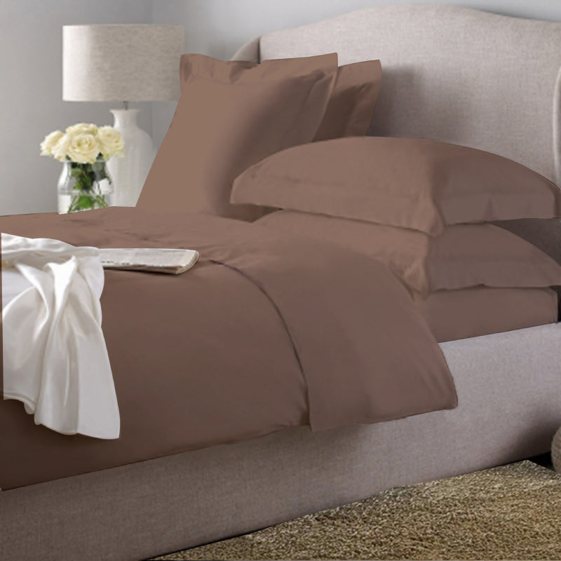 Brown Dyed Satin Bed Set