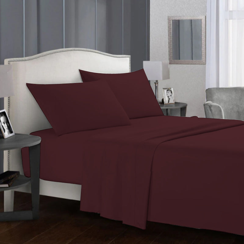 Fitted Sheet Set-Burgundy