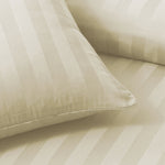 Satin Stripe Double Bed Sheet-Pastel Yellow