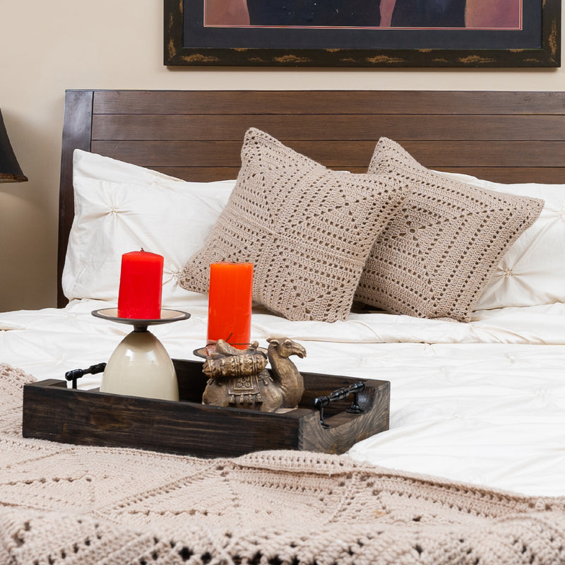 Crochet cushions Coco Beige cushion pair -2 Pc Crochet cushion