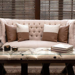 Rustic brown - Rustic brown leatherite cushions. Rustic brown white jute and leatherite cushion