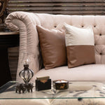 Rustic brown - Rustic brown leatherite cushions. Rustic brown white jute and leatherite cushion