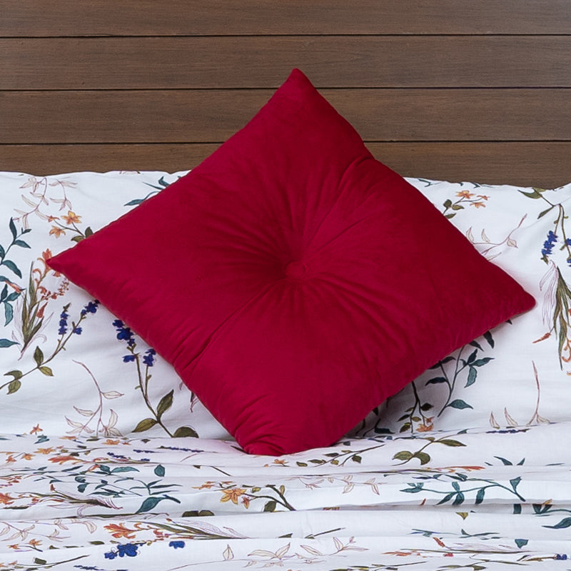 Angela Red velvet throw cushion