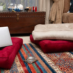 Angela Cream Floor Cushion -Velvet Cushion