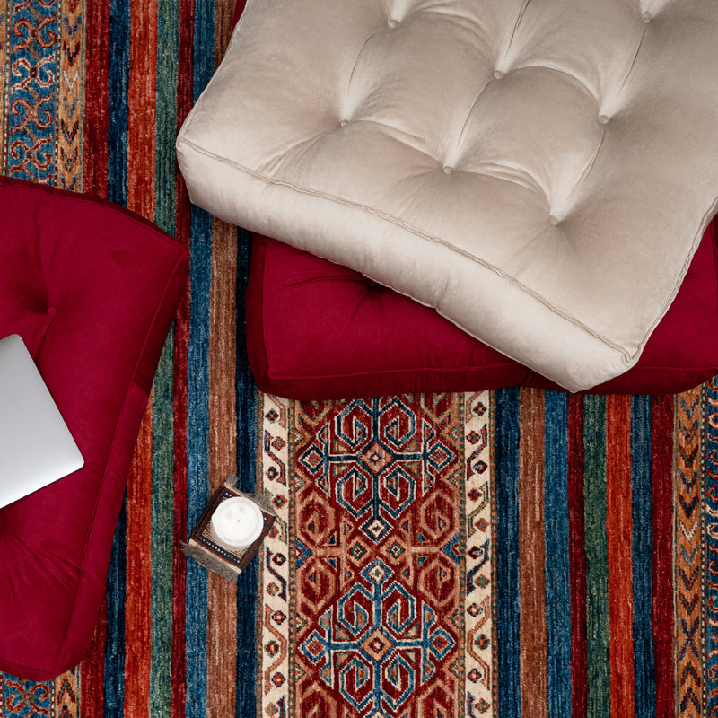 Angela Cream Floor Cushion -Velvet Cushion