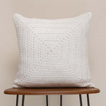 Coco flower White cushion pair -2 Pc Crochet cushion