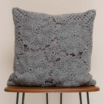 Honeycomb Grey Cushion Pair -2 Pc Crochet cushion