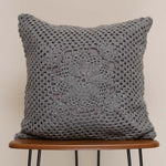 Honeycomb Grey Cushion Pair -2 Pc Crochet cushion