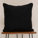 Coco Black Flower cushion pair -2 Pc Crochet cushion