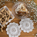 white flower shaped crochet 6 Pcs Coasters Circle