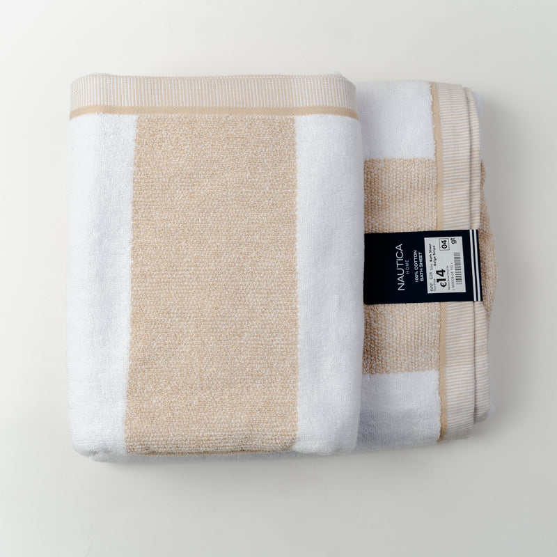 white and beige pattern towel 3 PCs Towel Pack-Nautica Beige