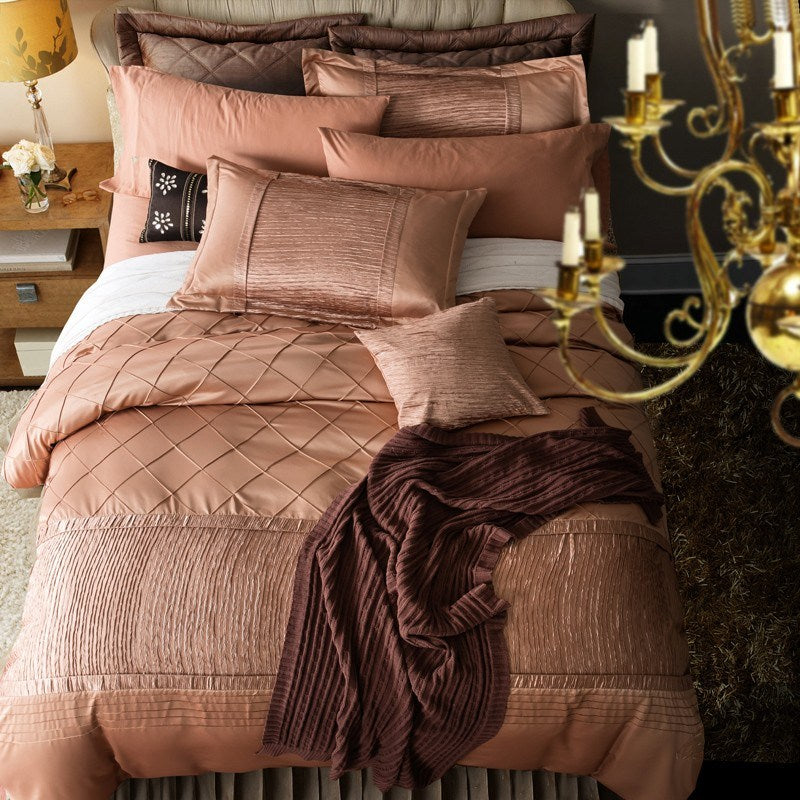 Luxury Bridal Bedding Set-Peach