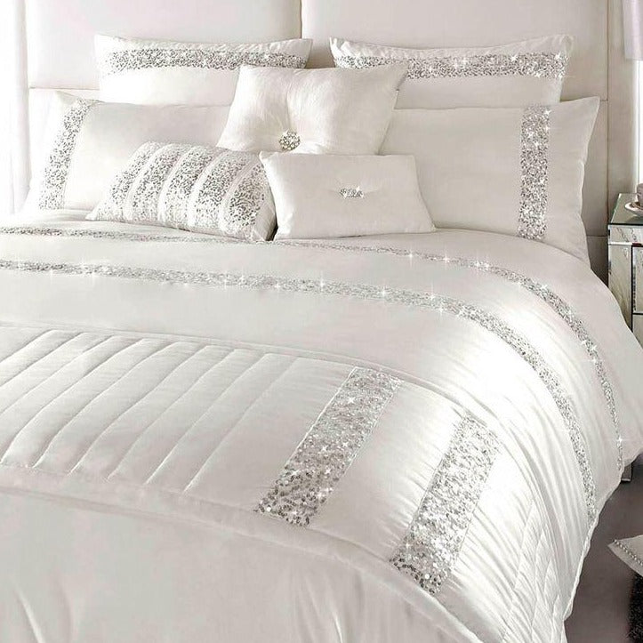 Luxury Sequence Bridal Bedding Set-White