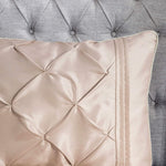 Tea Pink Luxury Cotton Satin Pintuck Duvet Set