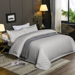 Pcs Satin Stripe Double Bed Duvet Set-Silver
Success