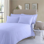 Sky Blue 4-Pieces Dyed Satin Duvet Bed Set
