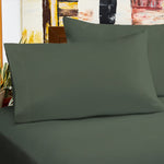 Dark Green Dyed Satin Bed Set