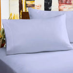Sky Blue 4-Pieces Dyed Satin Duvet Bed Set