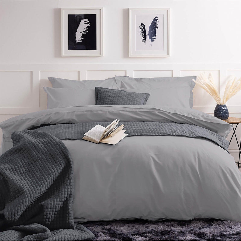 Plain Dyed Duvet cover Plain Dyed Cotton Duvet Cover (Grey)