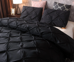 Black Pinch Pleat Comforter