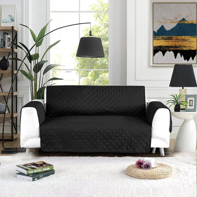 Black Sofa Cover quilted & reversible