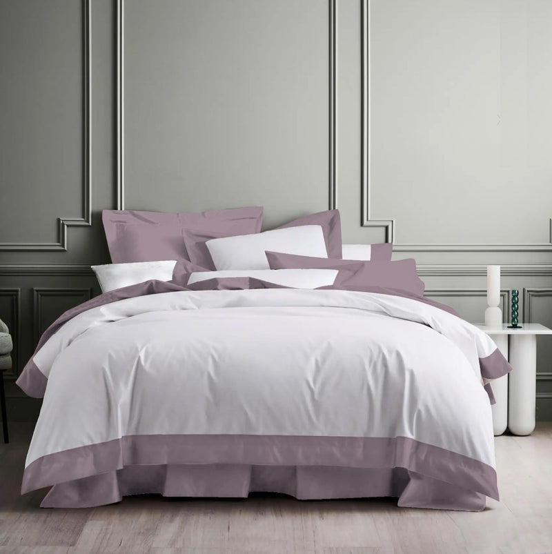 Milano Cotton Satin Double Bed Duvet Cover Set-Lavender