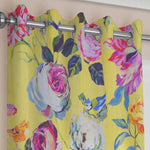 2 PC Curtain Panels-English Garden Yellow