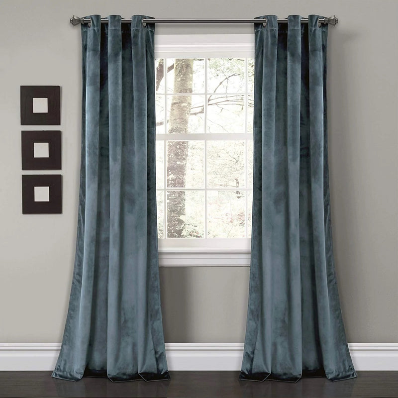 Velvet Curtain Slate-Blue