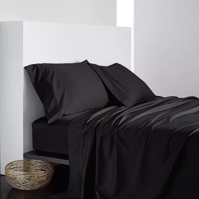 Fitted Sheet Set- Black 300 Shamoz Silk