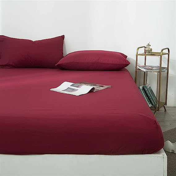 Fitted Sheet Set-Wine Red
