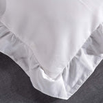 Ruffle Edge White Cotton Satin Double Bed Duvet Set
