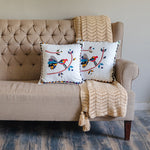 Boho Chic Bird (Appliqué) - 1 PC Cushion Cover - White